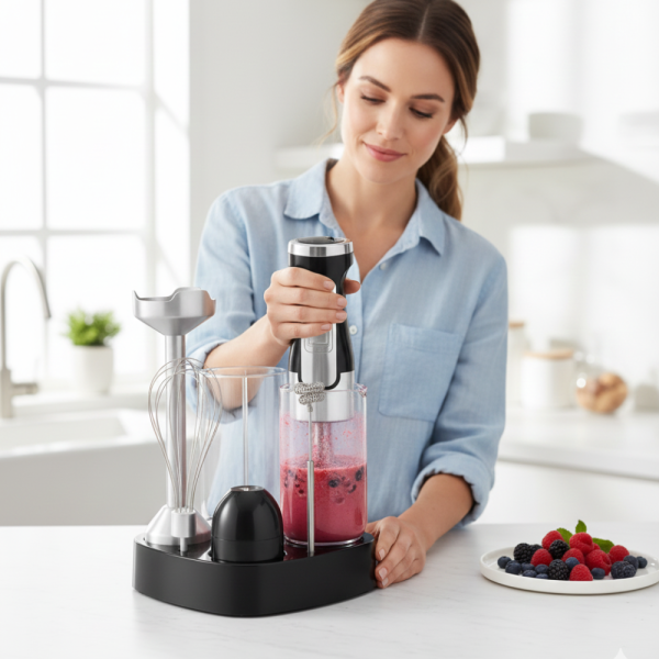 Мощен ръчен блендер Lexical-LHB-1666 6-в-1: Пасиране, разбиване и повече с 800W мощност