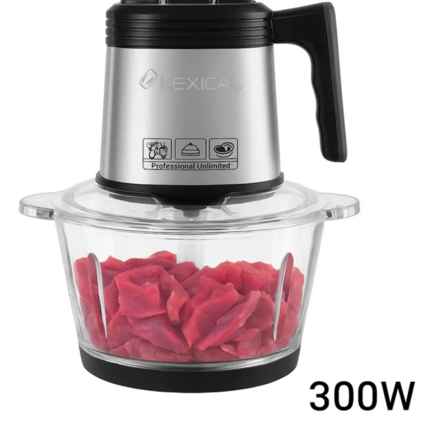 Електрически чопър Lexical LCH-1956 с 6 титаниеви ножа и стъклена купа 7