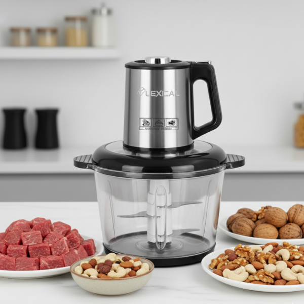 Електрически чопър Lexical LCH-1970 с неръждаем корпус и стъклена купа 1