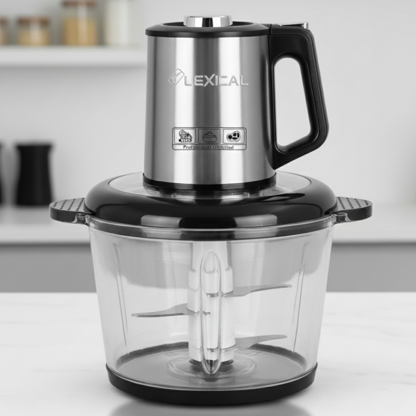 Електрически чопър Lexical LCH-1970 с неръждаем корпус и стъклена купа 6