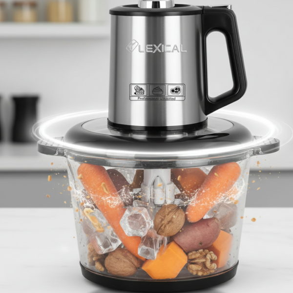 Електрически чопър Lexical LCH-1970 с неръждаем корпус и стъклена купа