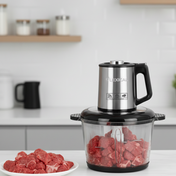 Електрически чопър Lexical LCH-1970 с неръждаем корпус и стъклена купа