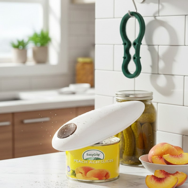 Автоматична електрическа отварачка за консерви + отварачка за бутилки 2-в-1 1