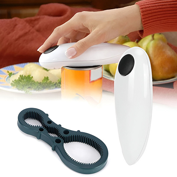 Автоматична електрическа отварачка за консерви + отварачка за бутилки 2-в-1