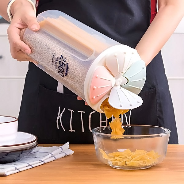 Многофункционален контейнер с 4 отделения за зърнени храни и подправки