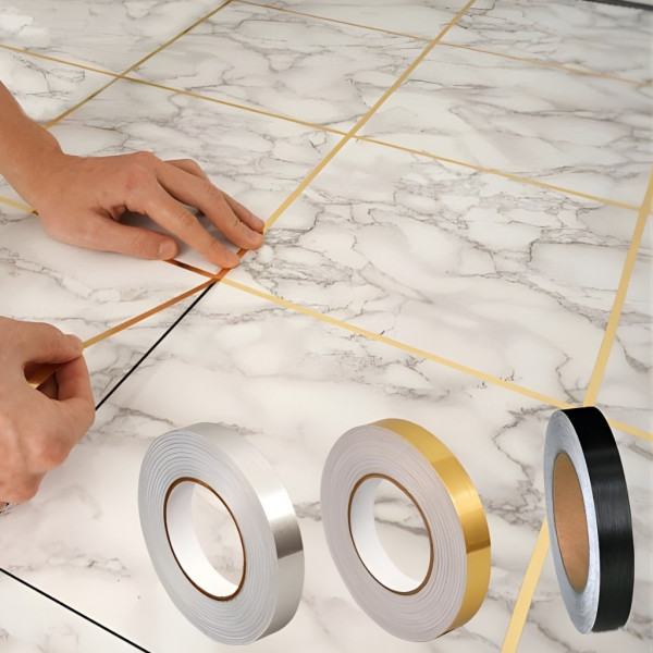 Самозалепваща декоративна лента – водоустойчива, комплект 3 цвята - злато, сребро, черно