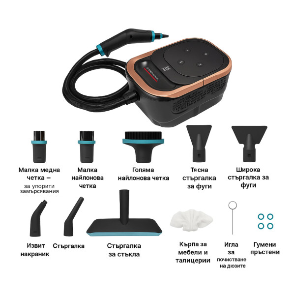 Парочистачка Oliver Voltz OV51002B, 1500W, 4 Bar, 1.25л - 6 степени на парата