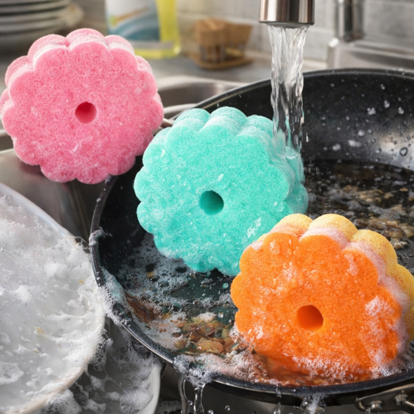 Комплект 3 броя гъби за миене на съдове – леки, ефективни и бързосъхнещи 4