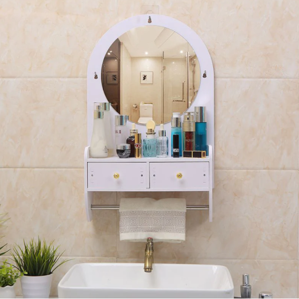 Огледало за грим с място за съхранение – елегантно и спестяващо място решение за баня и спалня 4