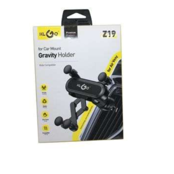 Гравитационна стойка за телефон за кола KLGO Z19 – 360° въртене, монтаж на климатична решетка