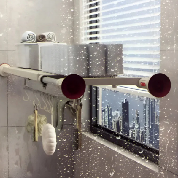 Разтегателен телескопичен рафт без пробиване 50–80 см – универсално решение за кухня, баня и гардероб 3