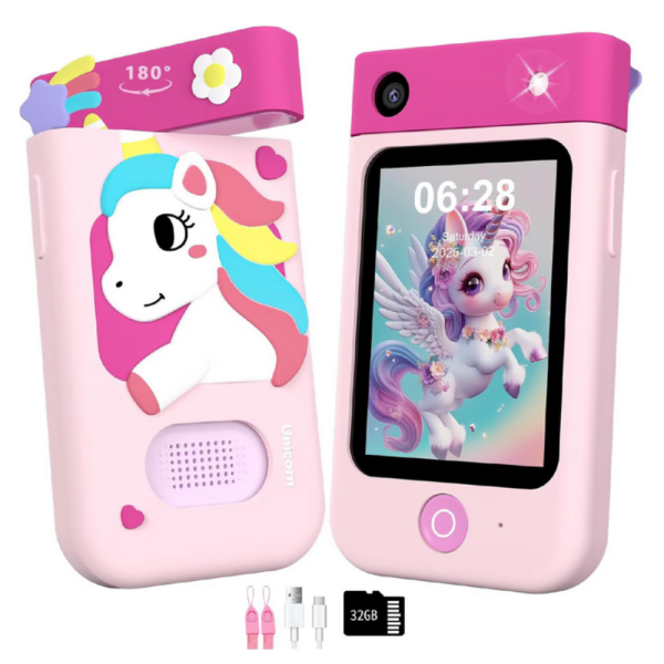 Образователен детски телефон с игри и камера 180° – Smart Phone за деца 3–7 г., с музика и игри 8