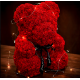 Плюшено мече с LED рози - подарък за мама, момиче, баба - комплект вечни рози 25 см 11
