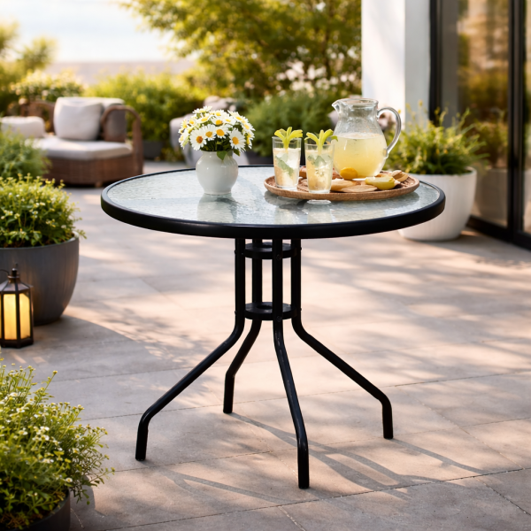 Минимализъм и стабилност в едно – стилна масичка за кафе на открито 1