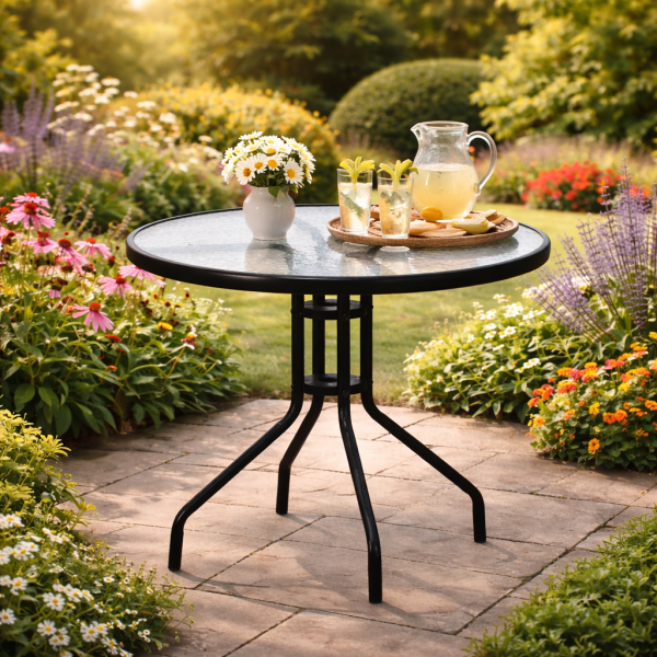 Минимализъм и стабилност в едно – стилна масичка за кафе на открито