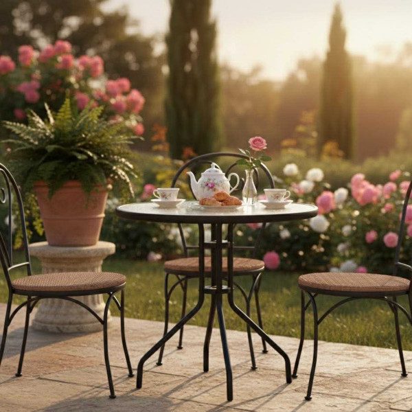 Минимализъм и стабилност в едно – стилна масичка за кафе на открито 7