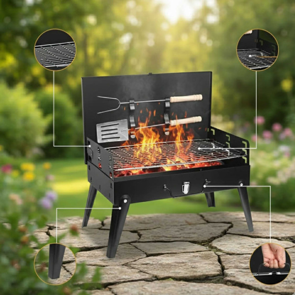 Градинска сгъваема скара за къмпинг и пикник 3