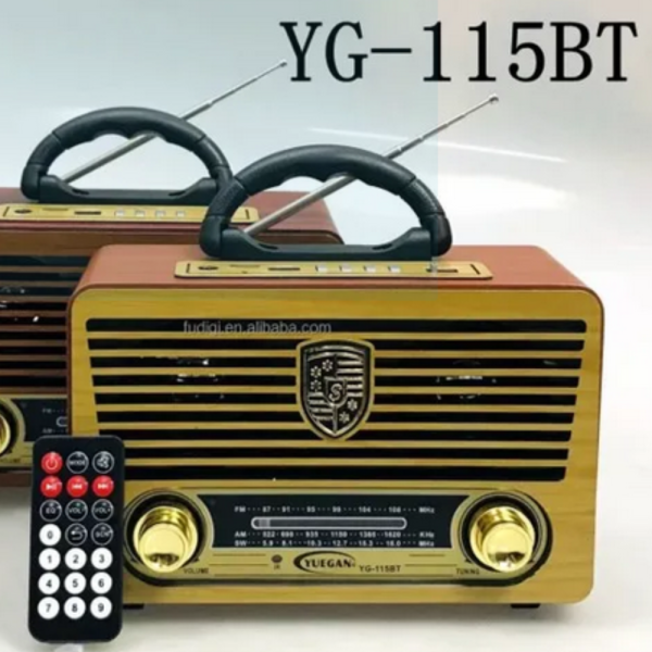 Ретро радио с Bluetooth и дистанционно управление Yuegan YG-115BT – AM/FM/SW, USB/TF MP3, акумулаторно