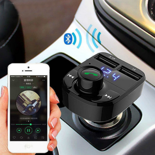 Car FM Bluetooth X8 – 5 в 1 FM трансмитер с bluetooth, двойно USB зареждане, MP3 плейър и хендсфри за кола