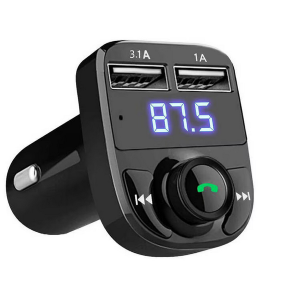 Car FM Bluetooth X8 – 5 в 1 FM трансмитер с bluetooth, двойно USB зареждане, MP3 плейър и хендсфри за кола 5