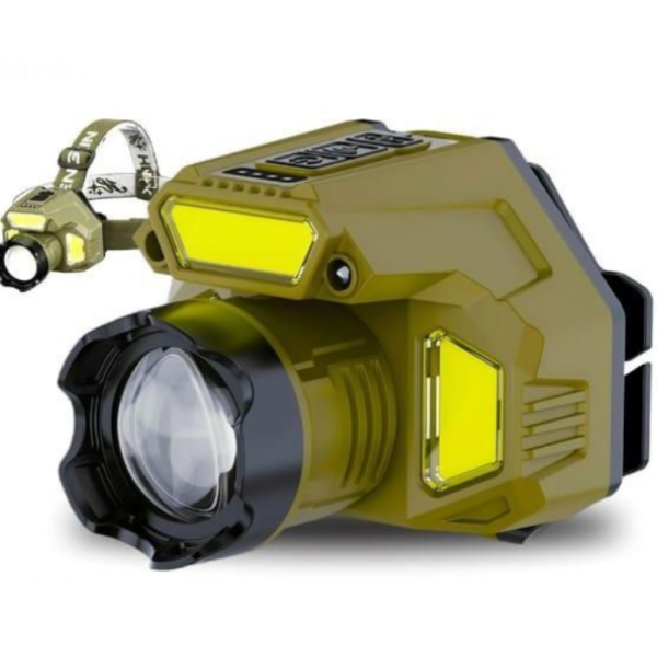 Акумулаторен LED челник HX-917S със сензор за движение, Type-C зареждане и батерия