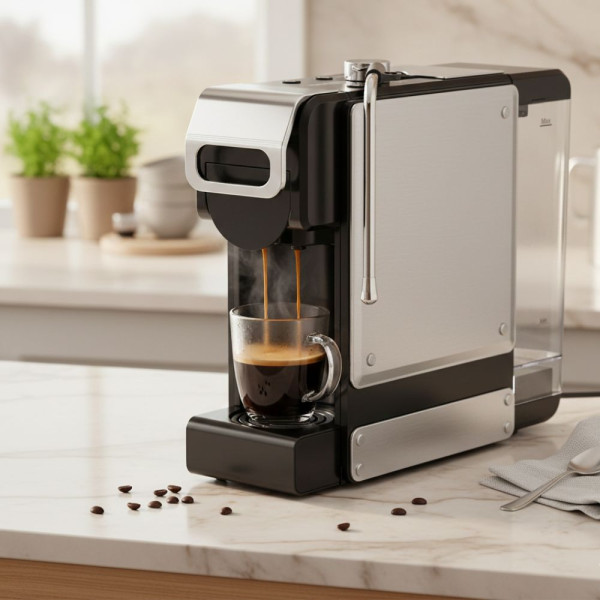 Еспресо машина 8в1 Oliver Voltz OV51171N8M – За капсули и мляно кафе, 1450W, 19 Bar, 5 адаптера 5VS1171N8M 1