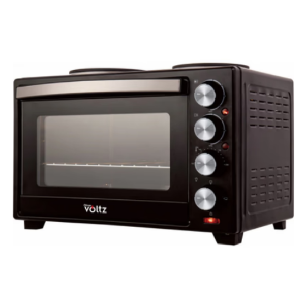 Готварска печка Voltz с фурна и 2 котлона 3200W, компактна електрическа печка за кухня 7