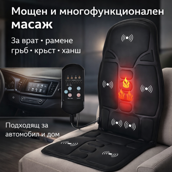 Масажна седалка с подгряване – комфорт и облекчение за тяло, което е уморено от седене