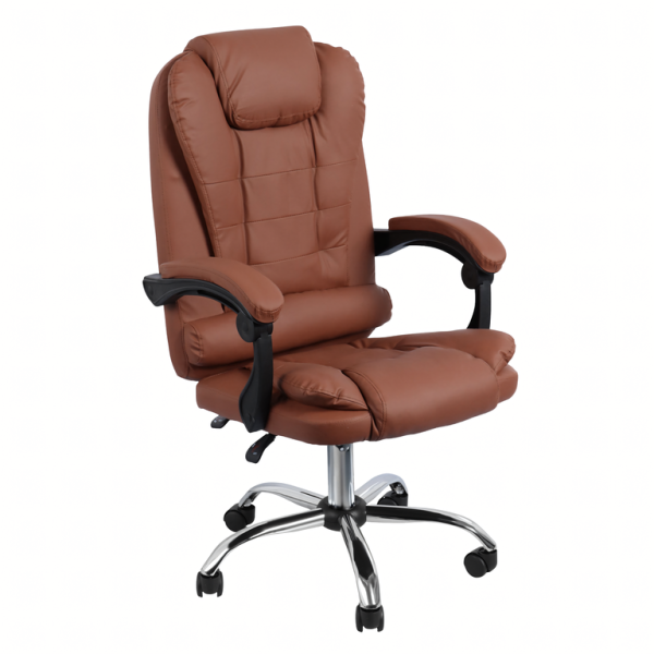 Ергономичен офис стол с лумбална опора от еко кожа – комфорт за дълги часове без болки