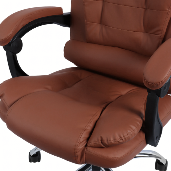 Ергономичен офис стол с лумбална опора от еко кожа – комфорт за дълги часове без болки