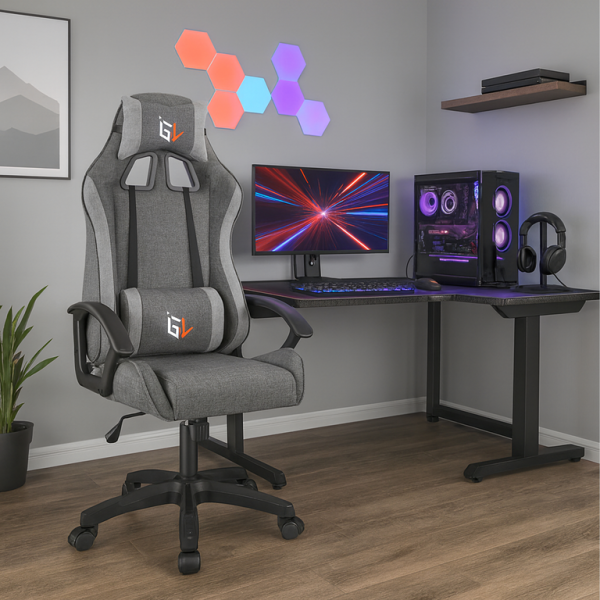 Ергономичен геймърски офис стол с лумбална и шийна опора – комфорт за игра и работа без умора 1