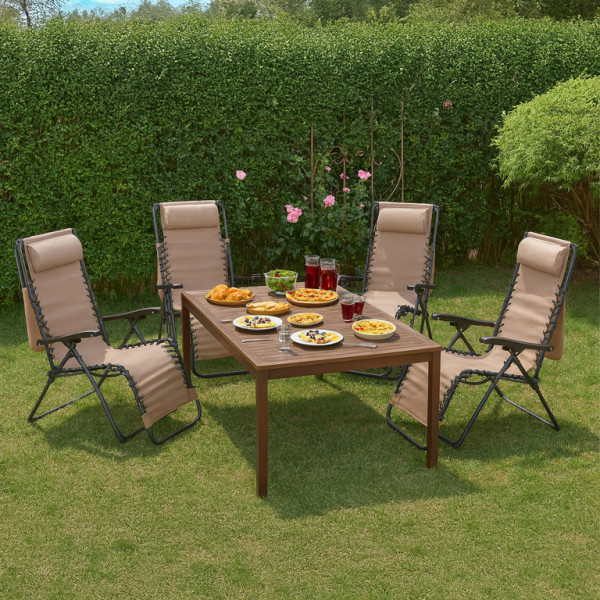 Сгъваем градински шезлонг с нулева гравитация и сенник – комфорт за пълна релаксация