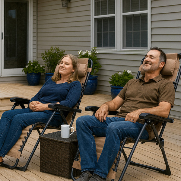 Сгъваем градински шезлонг с нулева гравитация и сенник – комфорт за пълна релаксация 6