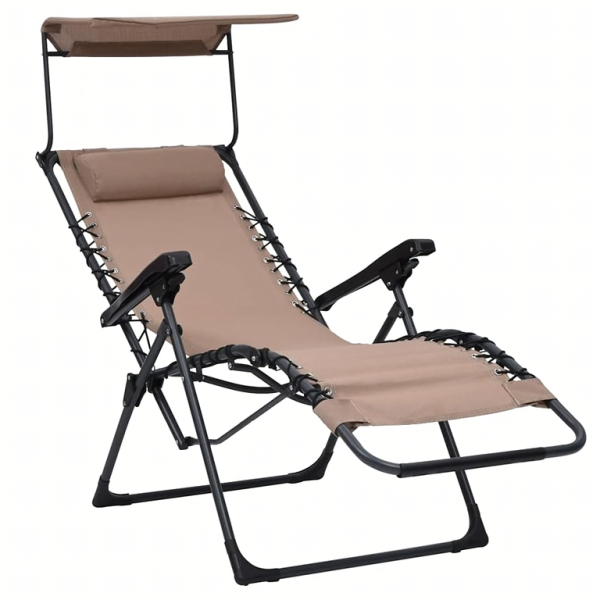 Сгъваем градински шезлонг с нулева гравитация и сенник – комфорт за пълна релаксация 12