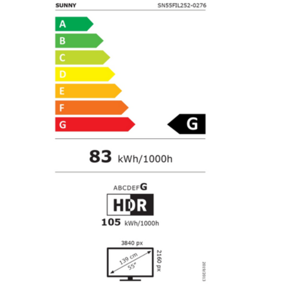 Телевизор Sunny SN55FIL252-0276 – 55″ 4K UHD Smart TV с WebOS, Frameless дизайн и DVB-T2/C/S2