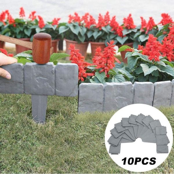 Каменна градинска ограда с визия на естествен камък – комплект 10 броя