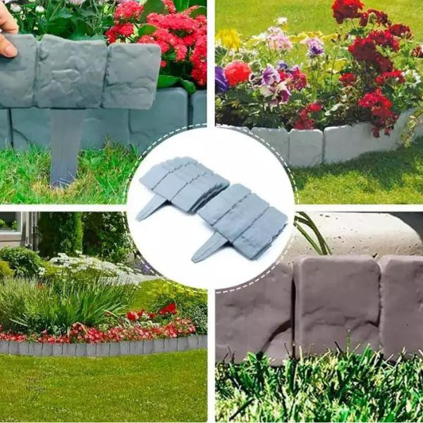 Каменна градинска ограда с визия на естествен камък – комплект 10 броя