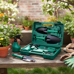 Комплект градински инструменти 5 в 1 с куфар – всичко необходимо за засаждане и поддръжка