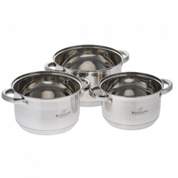 Комплект тенджери Bohmann BH 06-275 – 6 части от инокс за индукция и удобно ежедневно готвене у дома