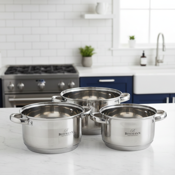 Комплект тенджери Bohmann BH 06-275 – 6 части от инокс за индукция и удобно ежедневно готвене у дома