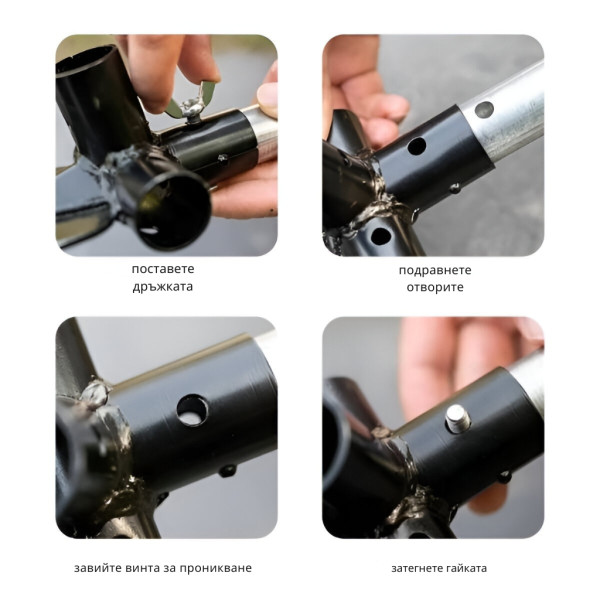 Многофункционален градински инструмент 4 в 1 – брадва, лопата, мотика и сърп в едно