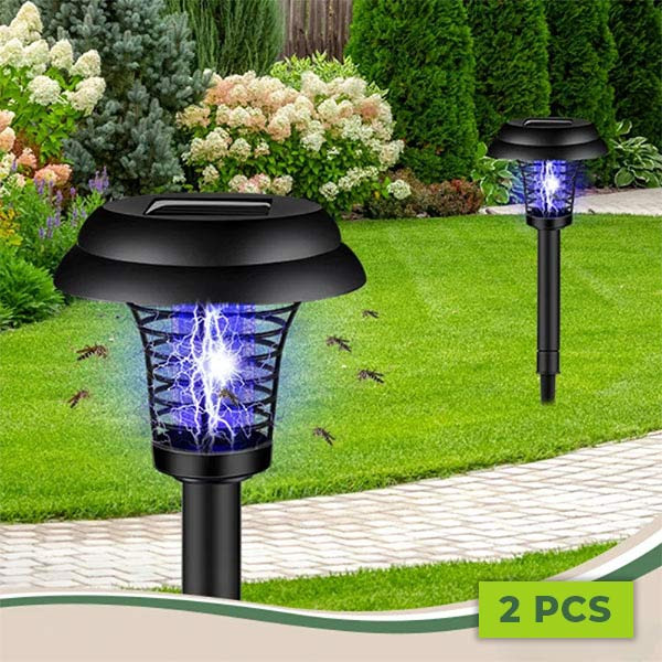 Соларна лампа против комари за открито – комплект 2 броя с UV защита и декоративно осветление