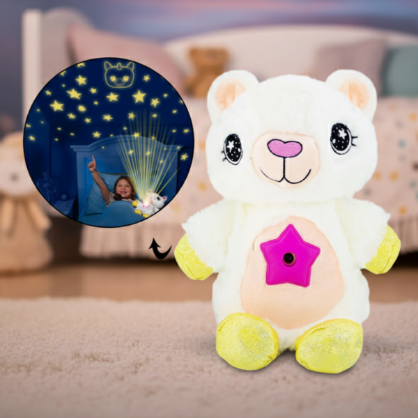 Плюшена играчка с нощна лампа 2в1 + детски фенер-проектор със светлинни картинки – комплект за уют и игра WJ53+WJ41 5