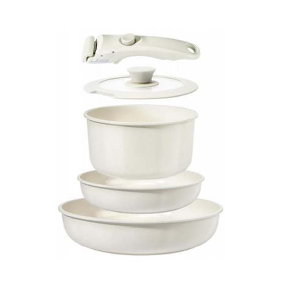 Комплект съдове Goldmann GM-1005 – 5 части с подвижна дръжка, мраморно покритие и индукция 7