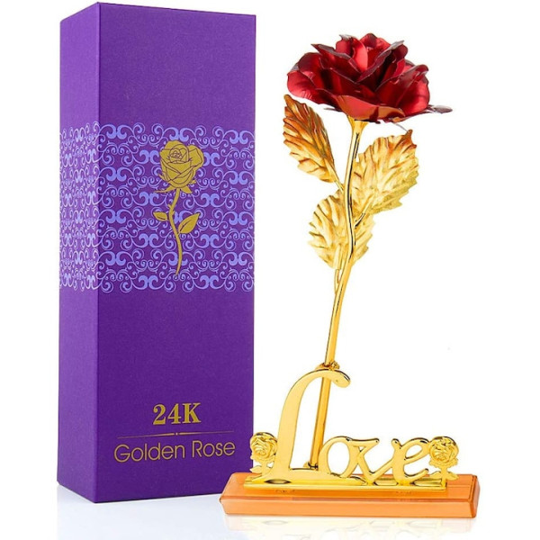 Преспапие Love и златна роза