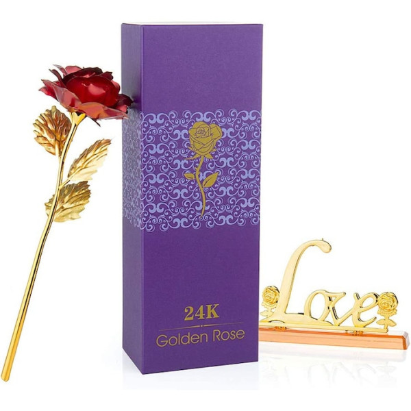 Преспапие Love и златна роза