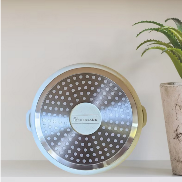 Дълбока тенджера Goldmann GM-0624B с мраморно покритие, 24 см, 6.2 л, индукция 999GM0624B