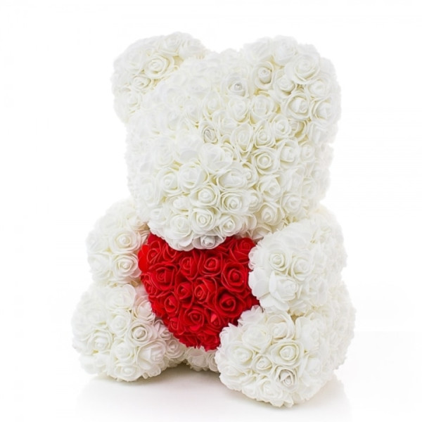 Мече от рози с подаръчна кутия в различни цветове