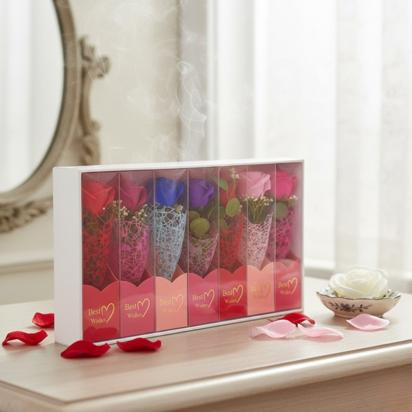 Декоративна единична роза в подаръчна кутия „Best Wishes“ 1