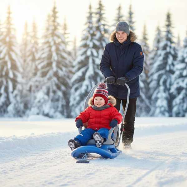 Мултифункционална детска шейна с функция родителски контрол Snow Scooter